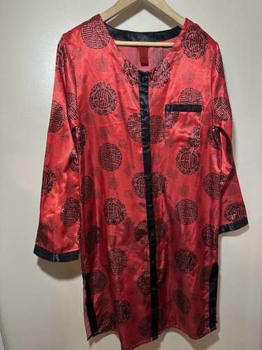 Shanghai red black satin - shanghai, red/black